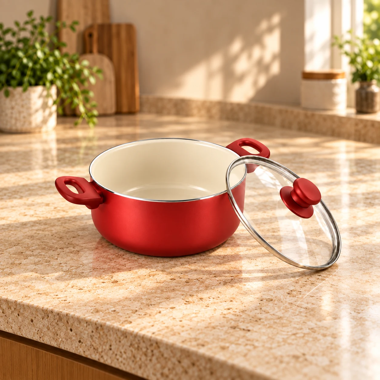 Caçarola Essencial 24 cm na cor Cereja
